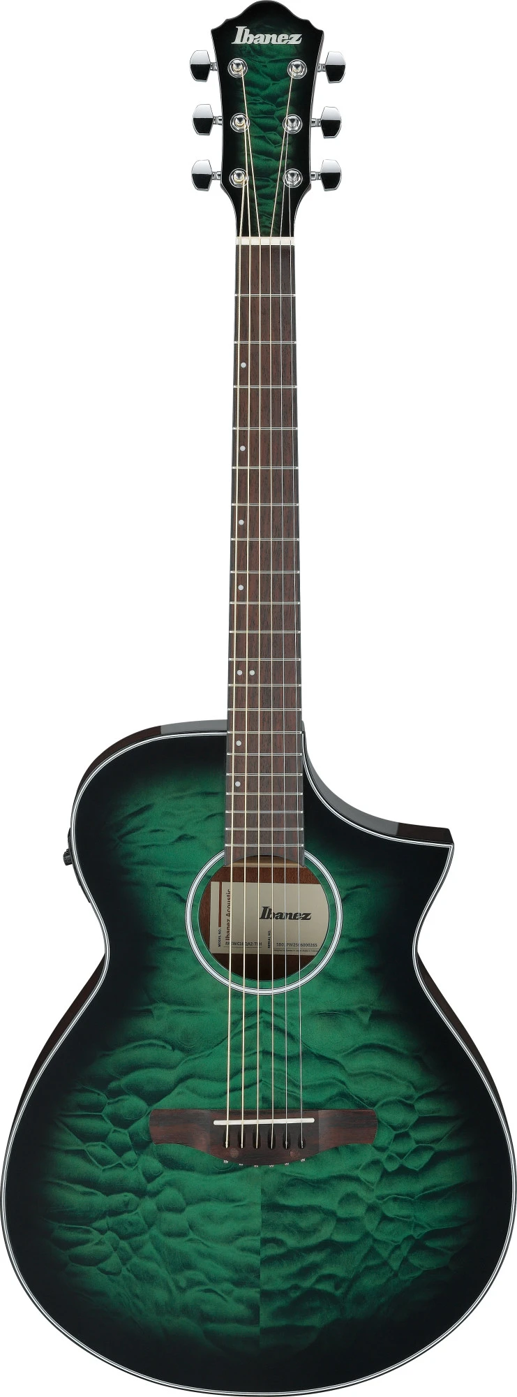 Ibanez AEWC16QA-TEH Transparent Emerald Burst