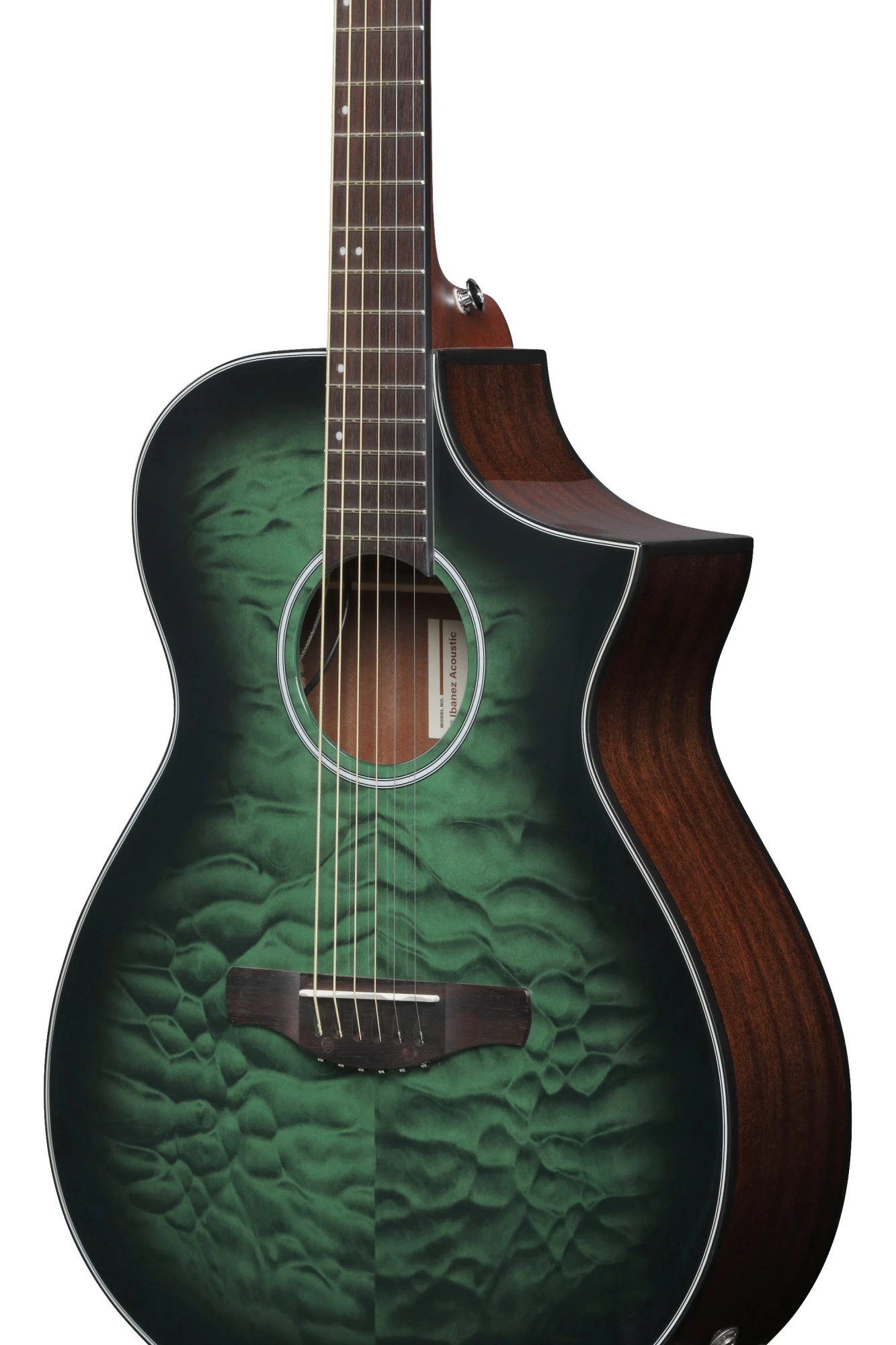 Ibanez AEWC16QA-TEH Transparent Emerald Burst
