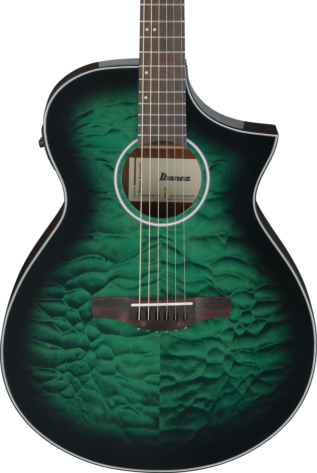 Ibanez AEWC16QA-TEH Transparent Emerald Burst