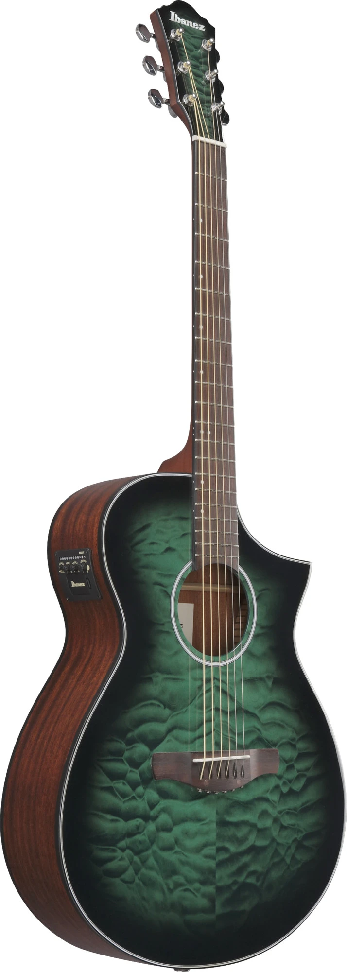Ibanez AEWC16QA-TEH Transparent Emerald Burst