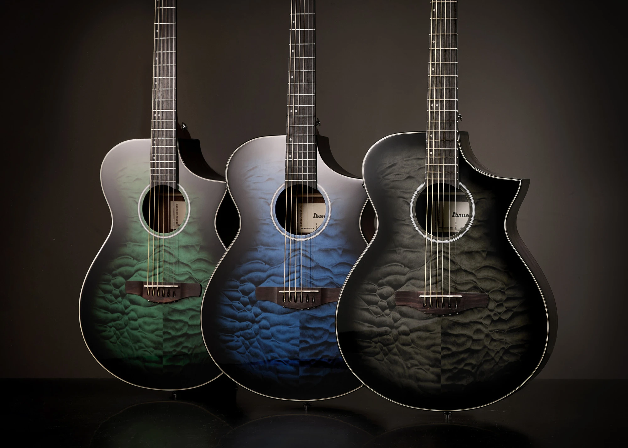 Ibanez AEWC16QA-TEH Transparent Emerald Burst