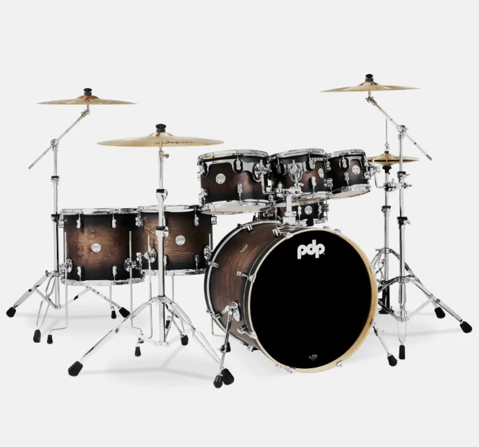 PDP Concept Maple CM7 Shell Set in Satin Charcoal BUrst
