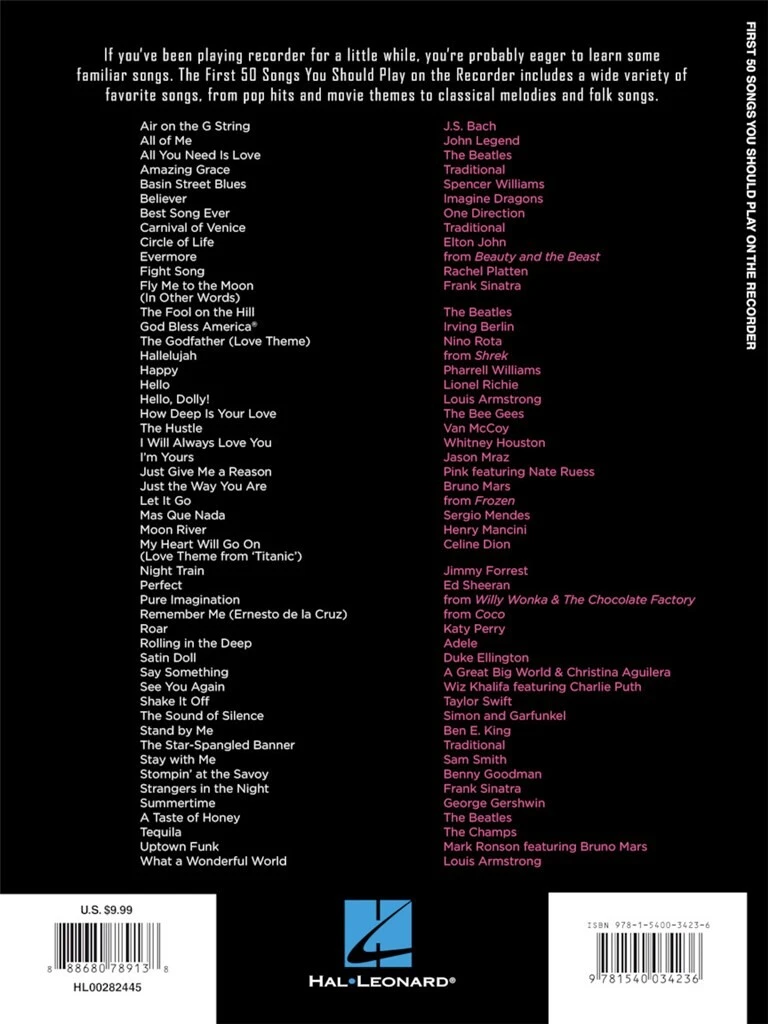 Blockflöte - FIRST 50 SONGS YOU SHOULD PLAY ON RECORDER