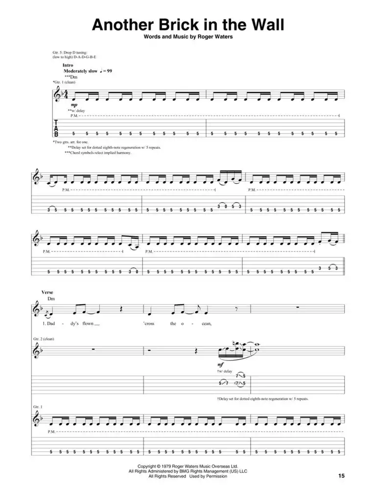 Pink Floyd - The Wall - Guitar Recorded Version