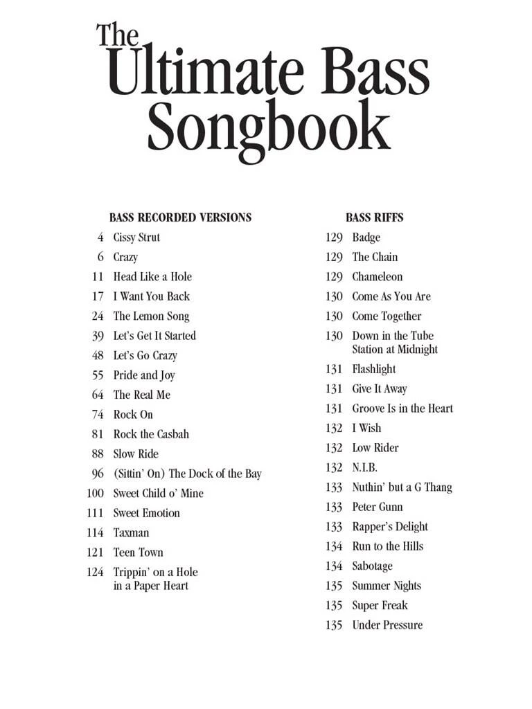 THE ULTIMATE BASS SONGBOOK