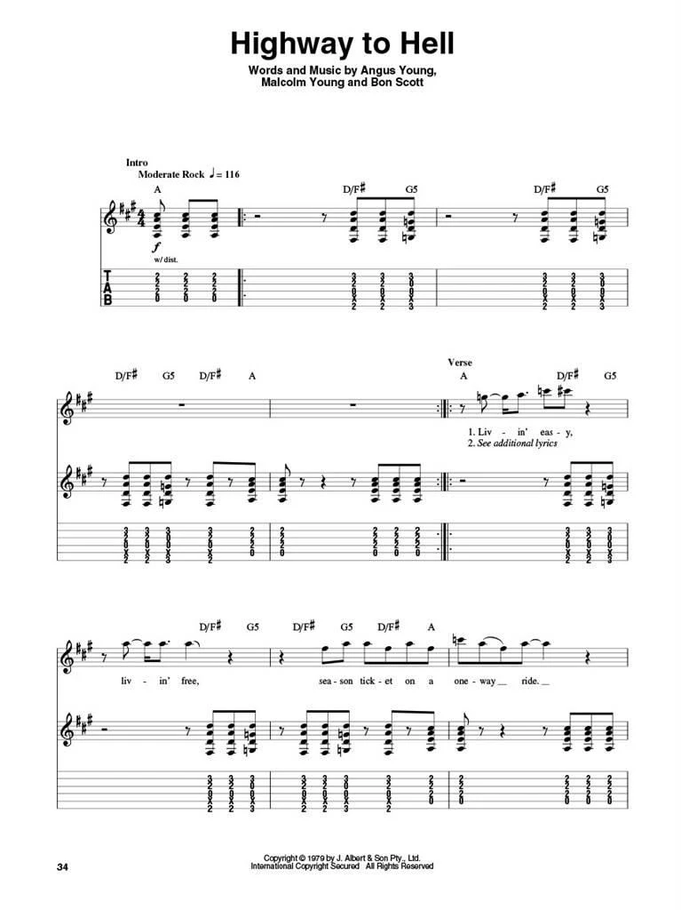 AC/DC - Classics - Guitar Play-Along Volume 119