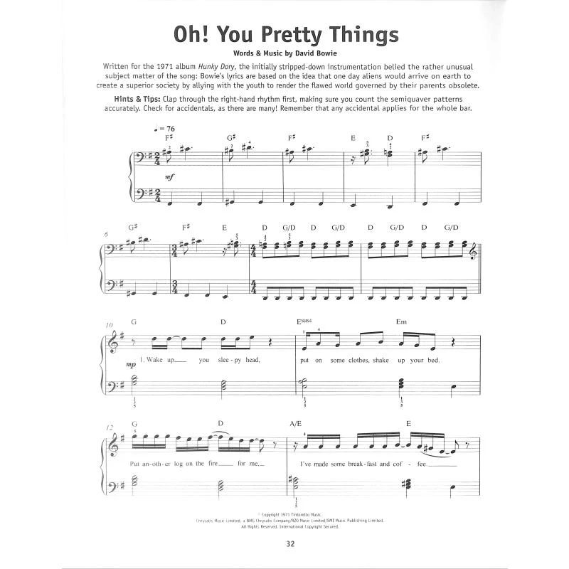 Really Easy Piano: David Bowie