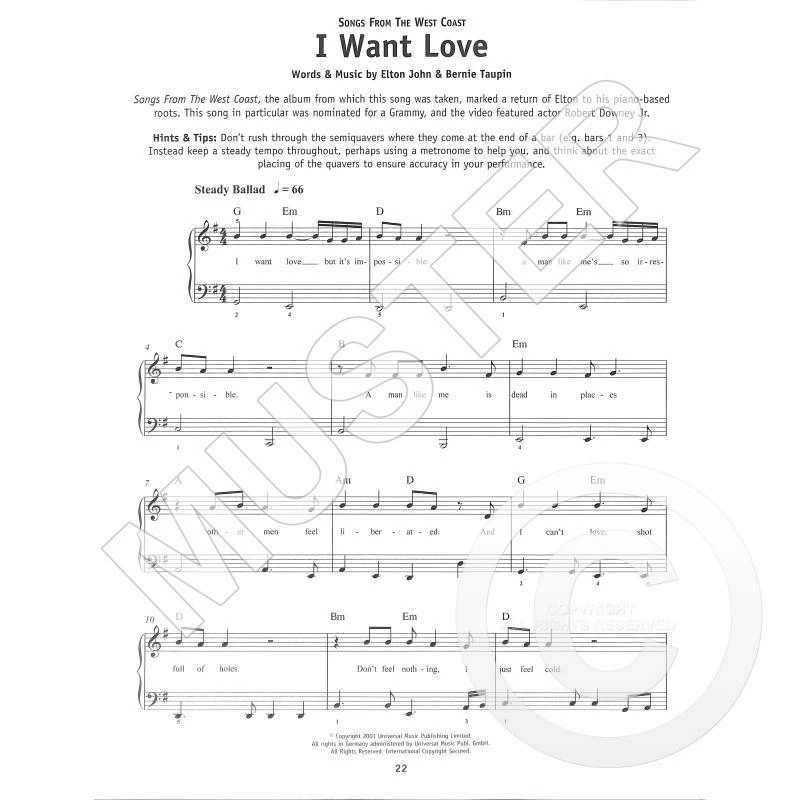 Really Easy Piano: ELTON JOHN