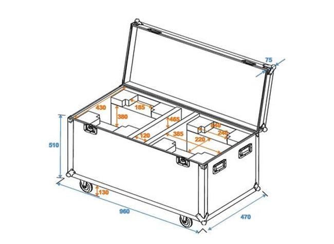 Futurelight Roadinger Doppel-Flightcase für 2xDMH90/150, DMB60, PLB230