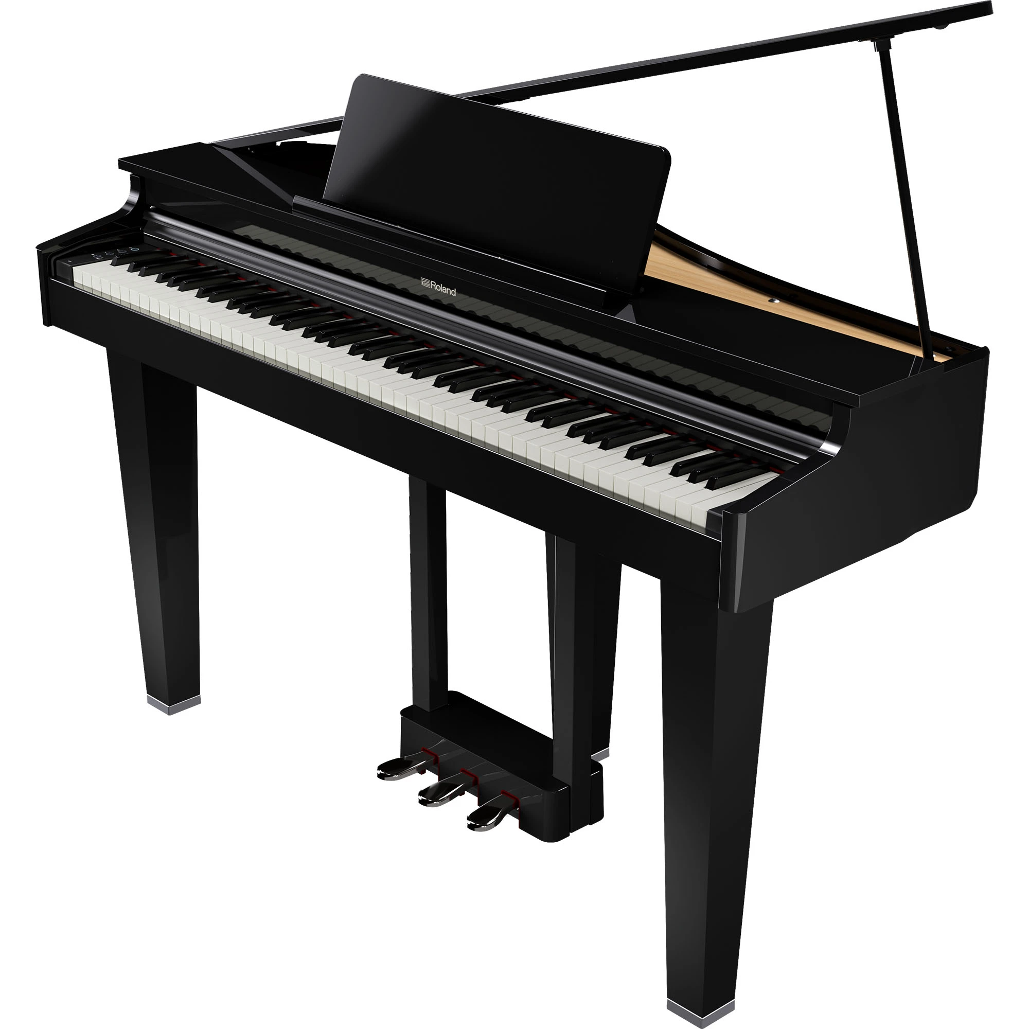 Roland GP-3-PE Schwarz Hochglanz Stutz-Flügel