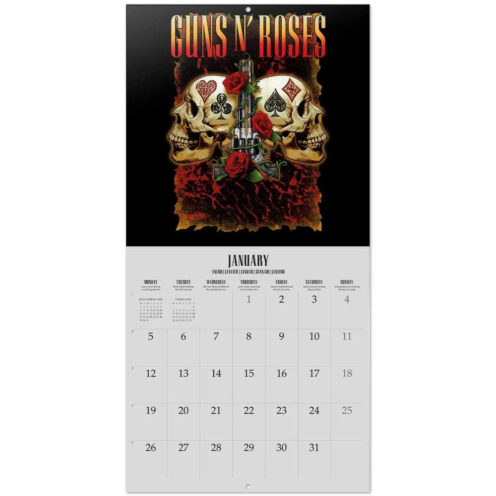 Merch Guns N Roses - Kalender 2026 30x30