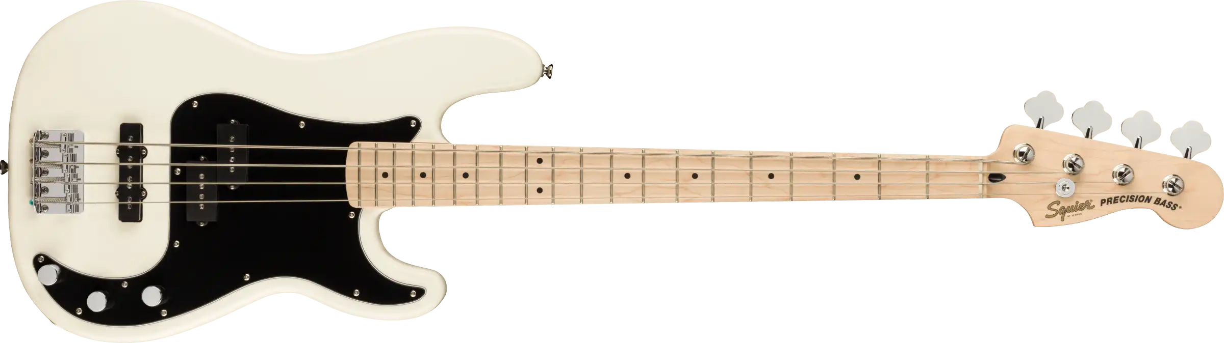 Squier Affinity Series Precision Bass PJ, Maple Fingerboard, Black Pickguard, Olympic White