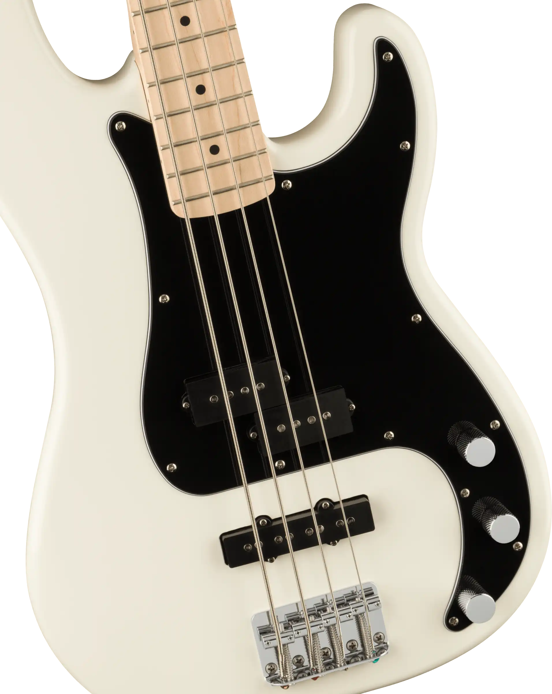 Squier Affinity Series Precision Bass PJ, Maple Fingerboard, Black Pickguard, Olympic White