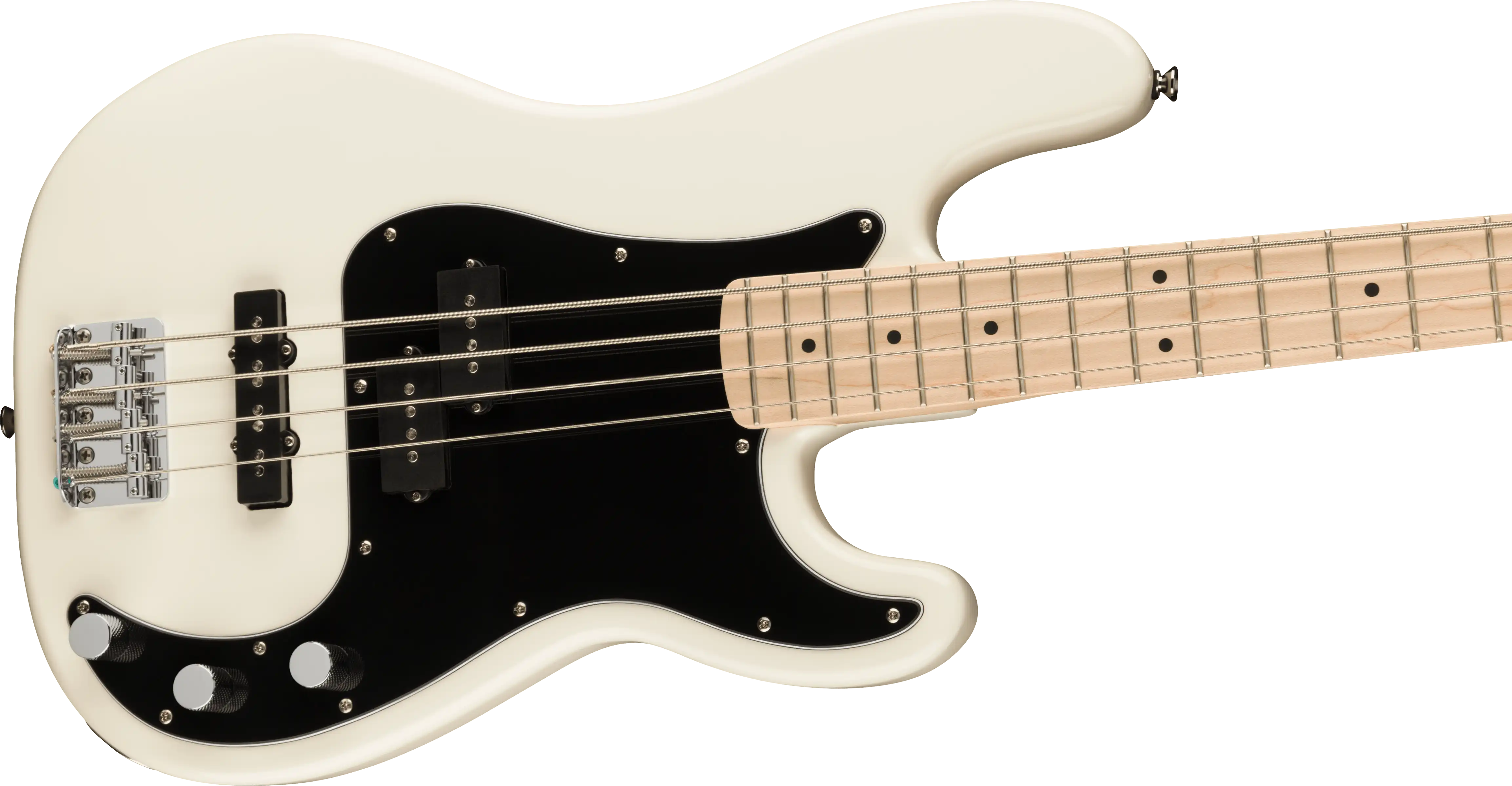 Squier Affinity Series Precision Bass PJ, Maple Fingerboard, Black Pickguard, Olympic White