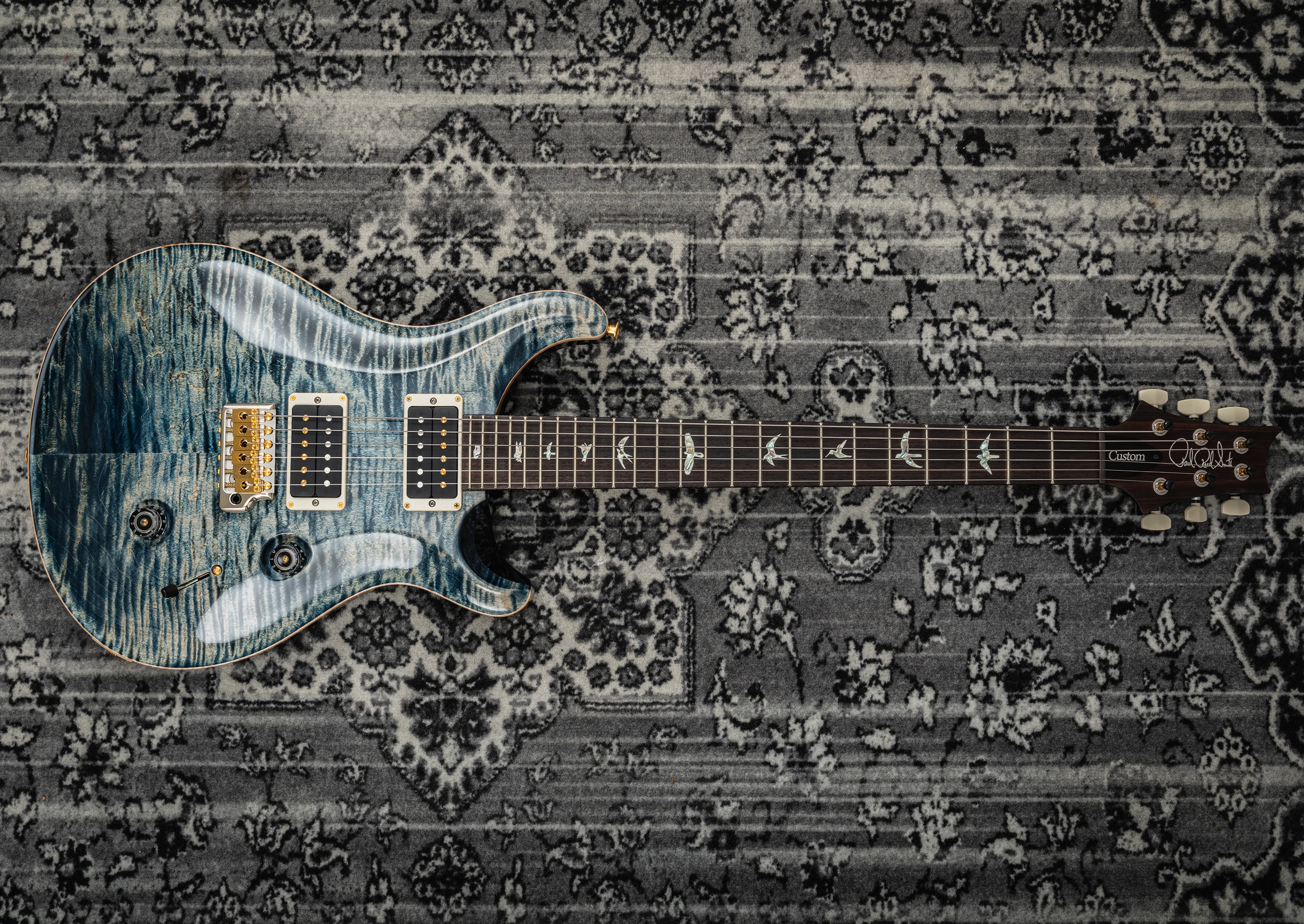 PRS Custom 24 10-Top faded whale blue