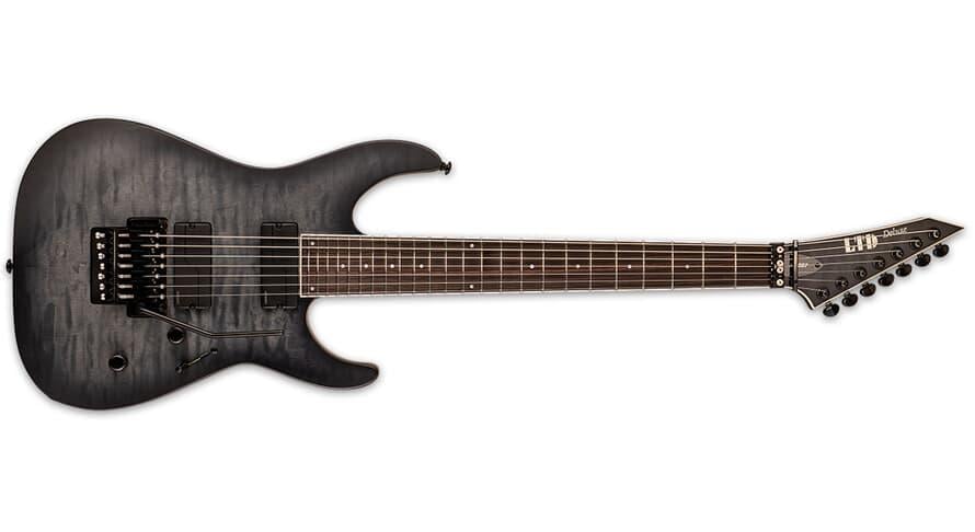 LTD by ESP M-1007 FR STBLKSBS see thru black satin sunburst