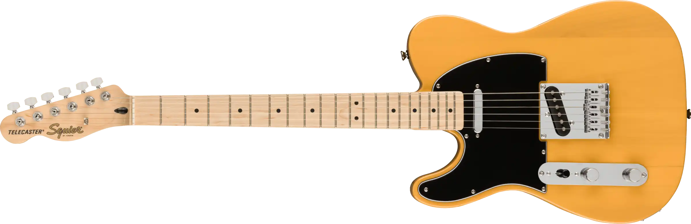 Squier Affinity Series Telecaster Left-Handed, Maple Fingerboard, Black Pickguard, Butterscotch Blonde
