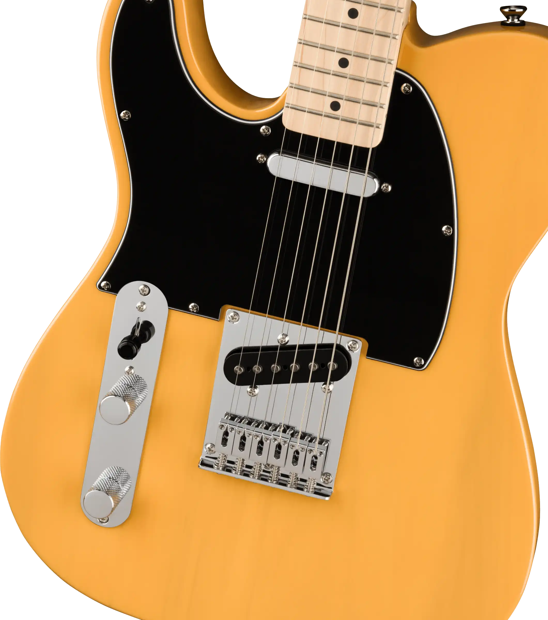 Squier Affinity Series Telecaster Left-Handed, Maple Fingerboard, Black Pickguard, Butterscotch Blonde
