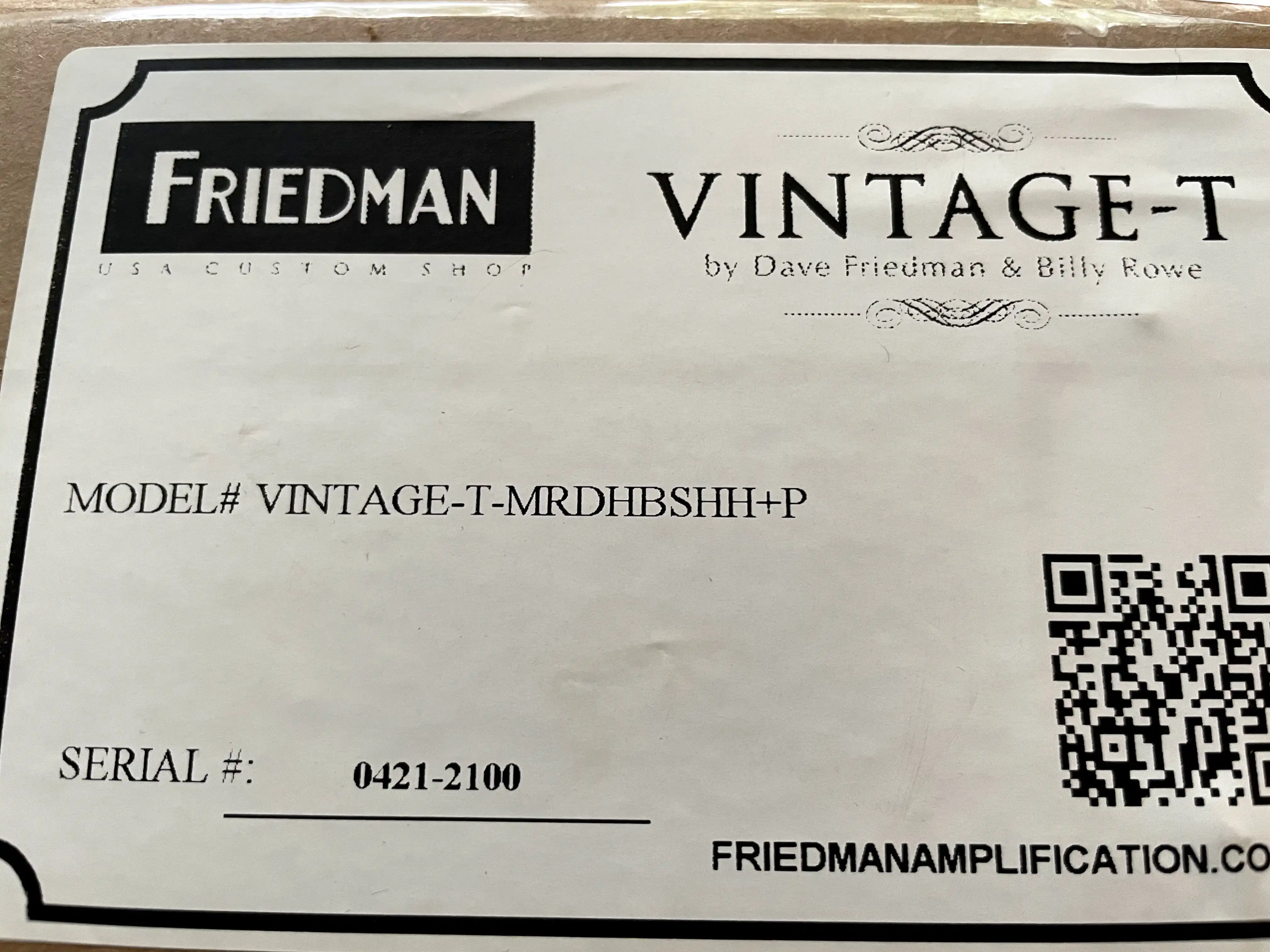 Friedman VINTAGE-T-MRDHBSHH+P Dog Hair Black