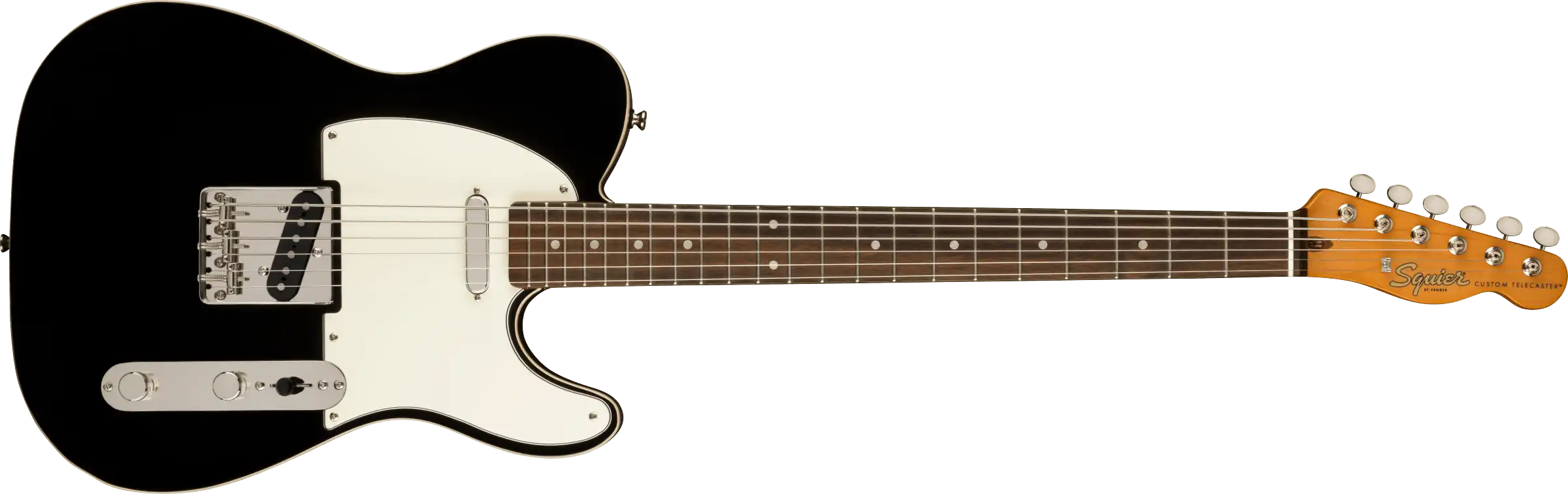 Squier Classic Vibe Baritone Custom Telecaster, Laurel Fingerboard, Parchment Pickguard, Black