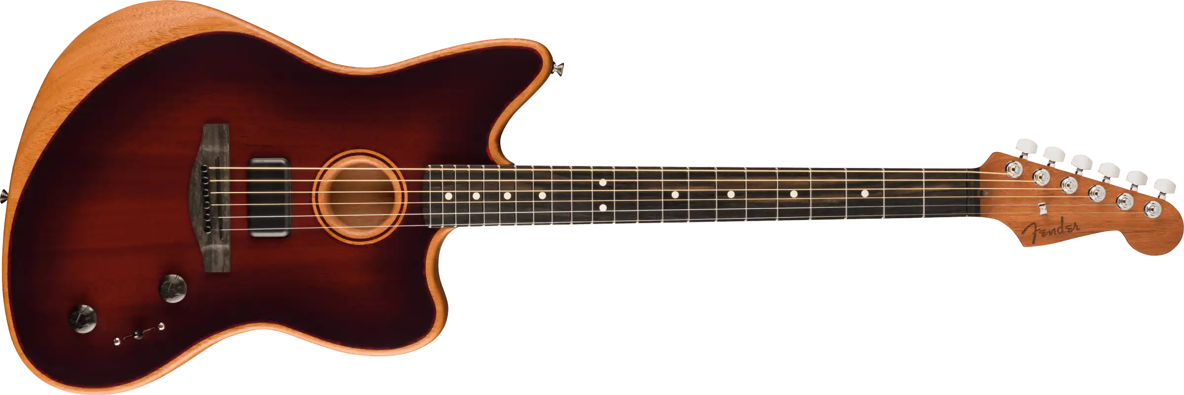 Fender Jazzmaster AM Acoustasonic Mahagoni brbst/eb