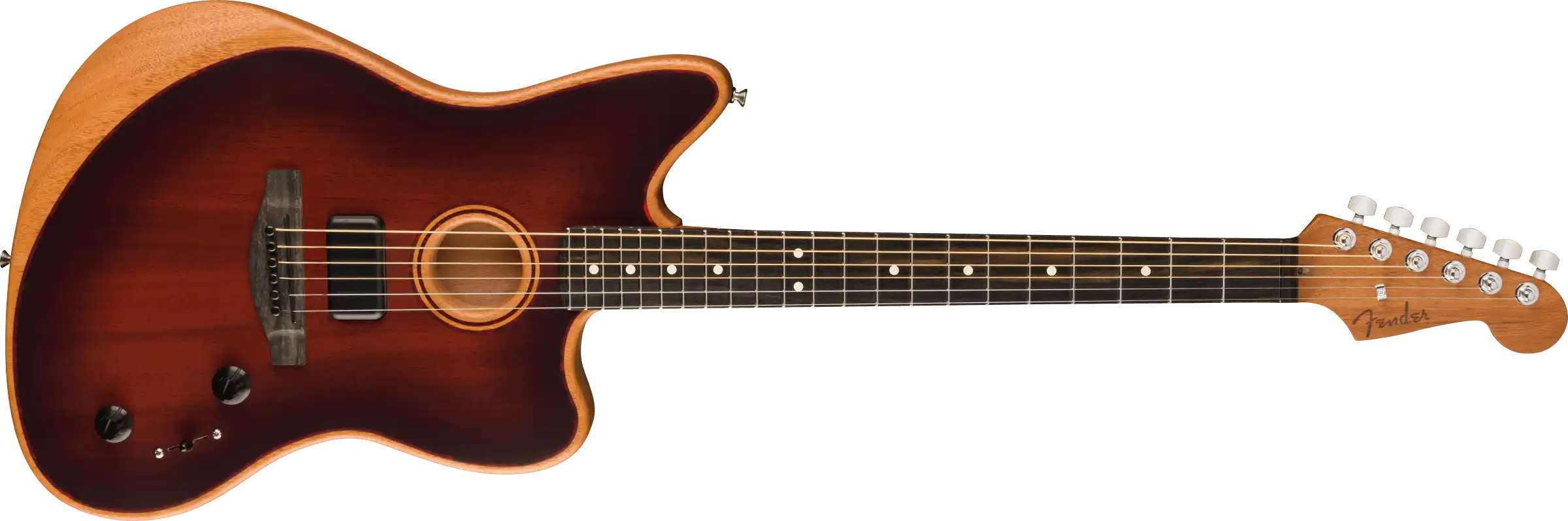 Fender Jazzmaster AM Acoustasonic Mahagoni brbst/eb
