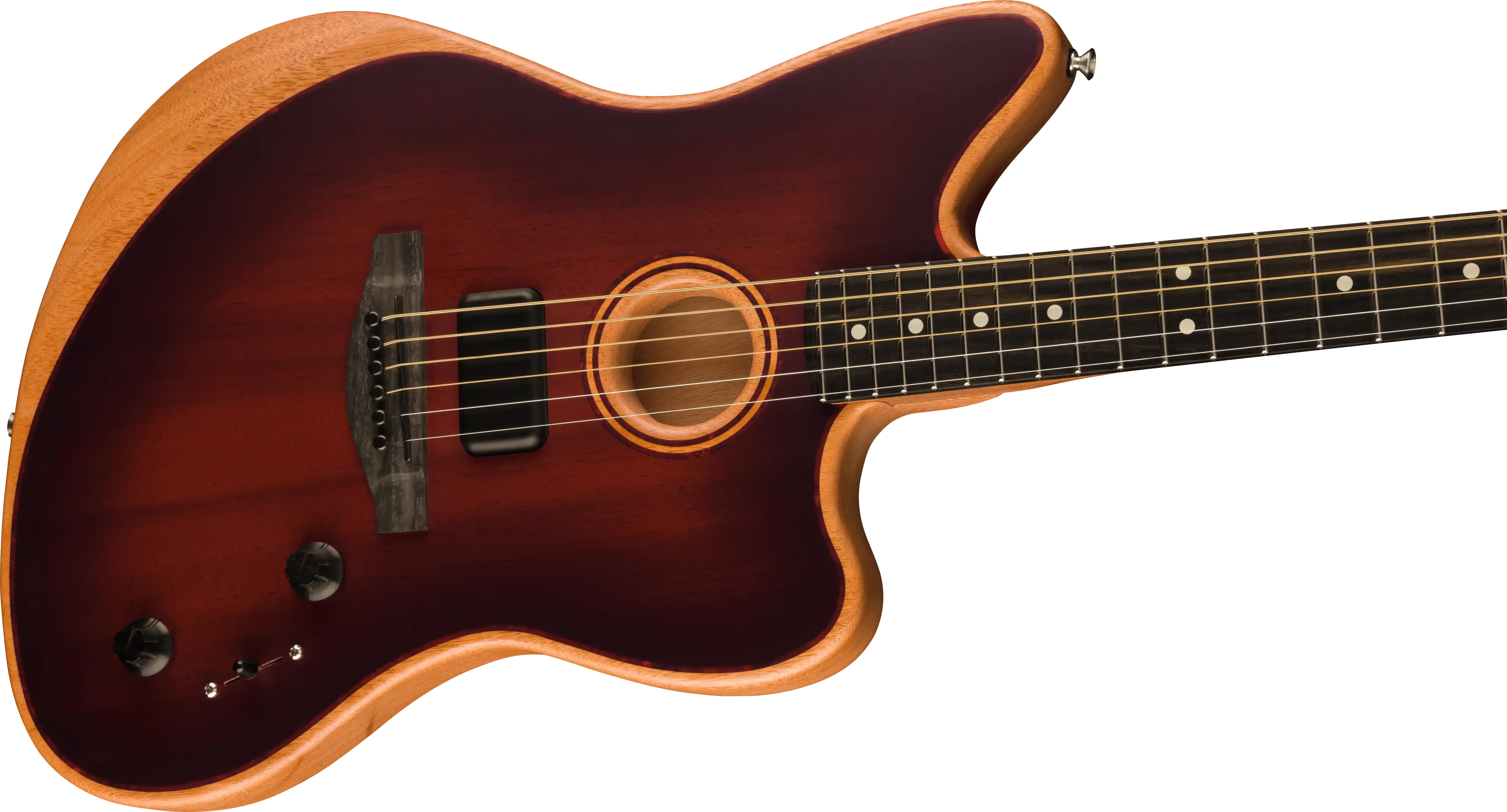 Fender Jazzmaster AM Acoustasonic Mahagoni brbst/eb