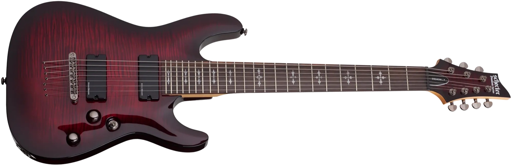 Schecter Demon 7 crimson red burst