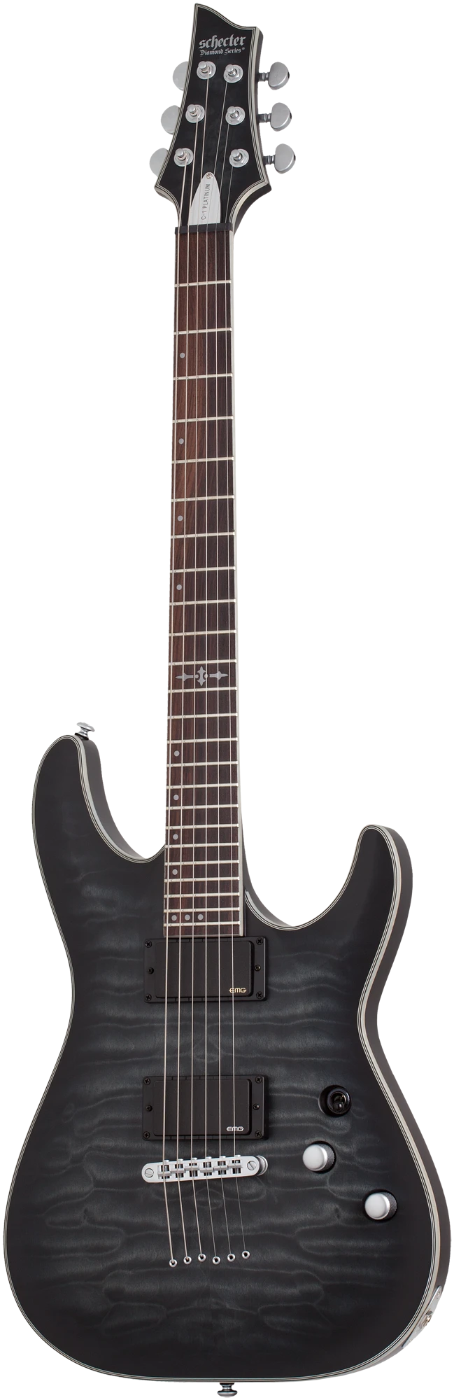 Schecter C-1 Platinum see thru black satin