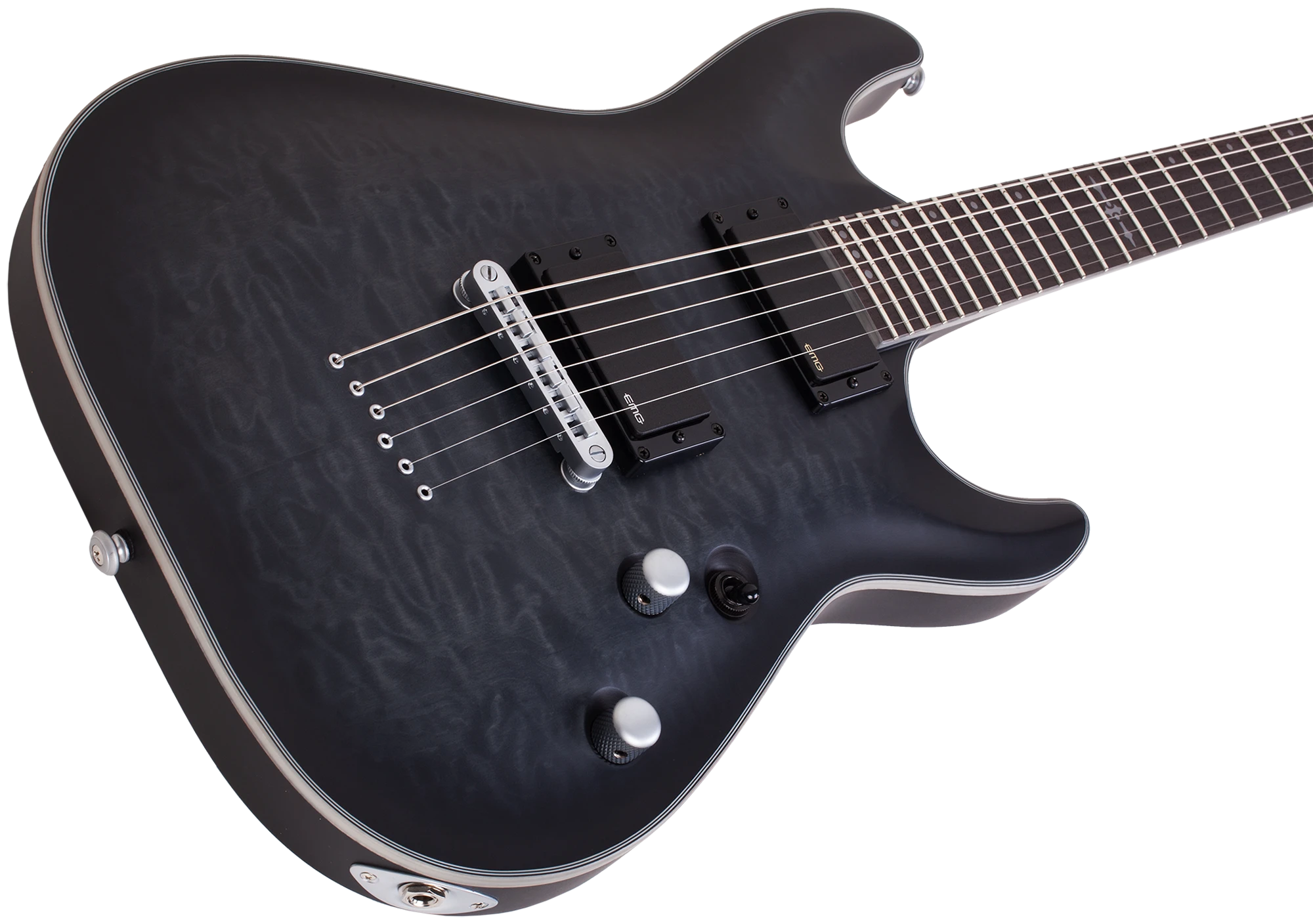 Schecter C-1 Platinum see thru black satin