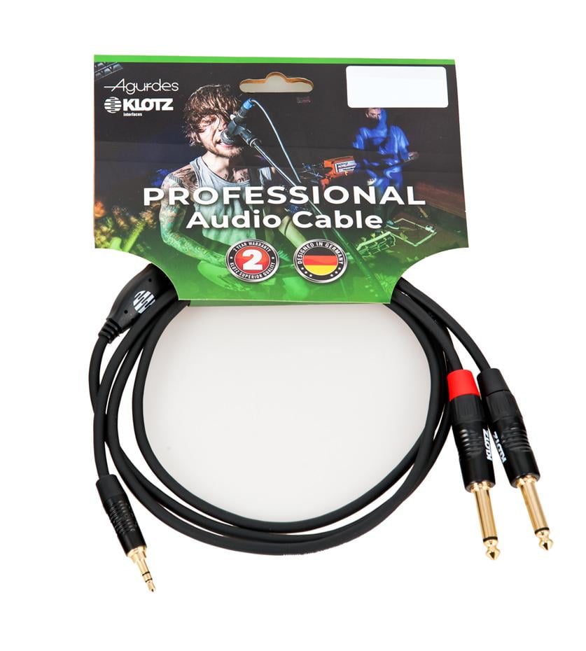 Agurdes Cables 1xStereo Miniklinke 3,5mm-2xMono Klinke 6,3mm 6m
