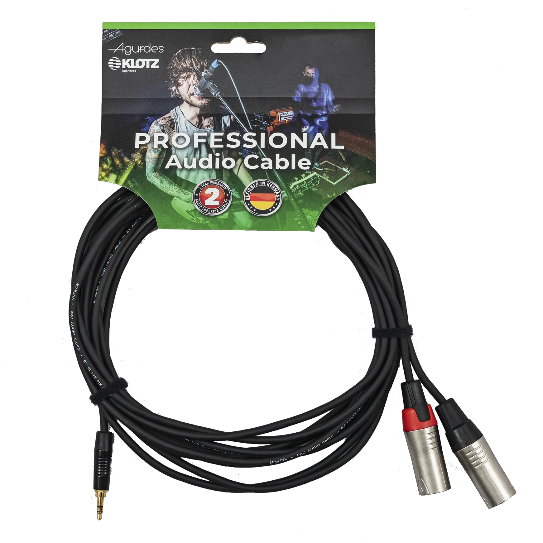 Agurdes Cables 1xStereo Miniklinke 3,5mm-2xXLRmale 1,8m LONG SPLIT