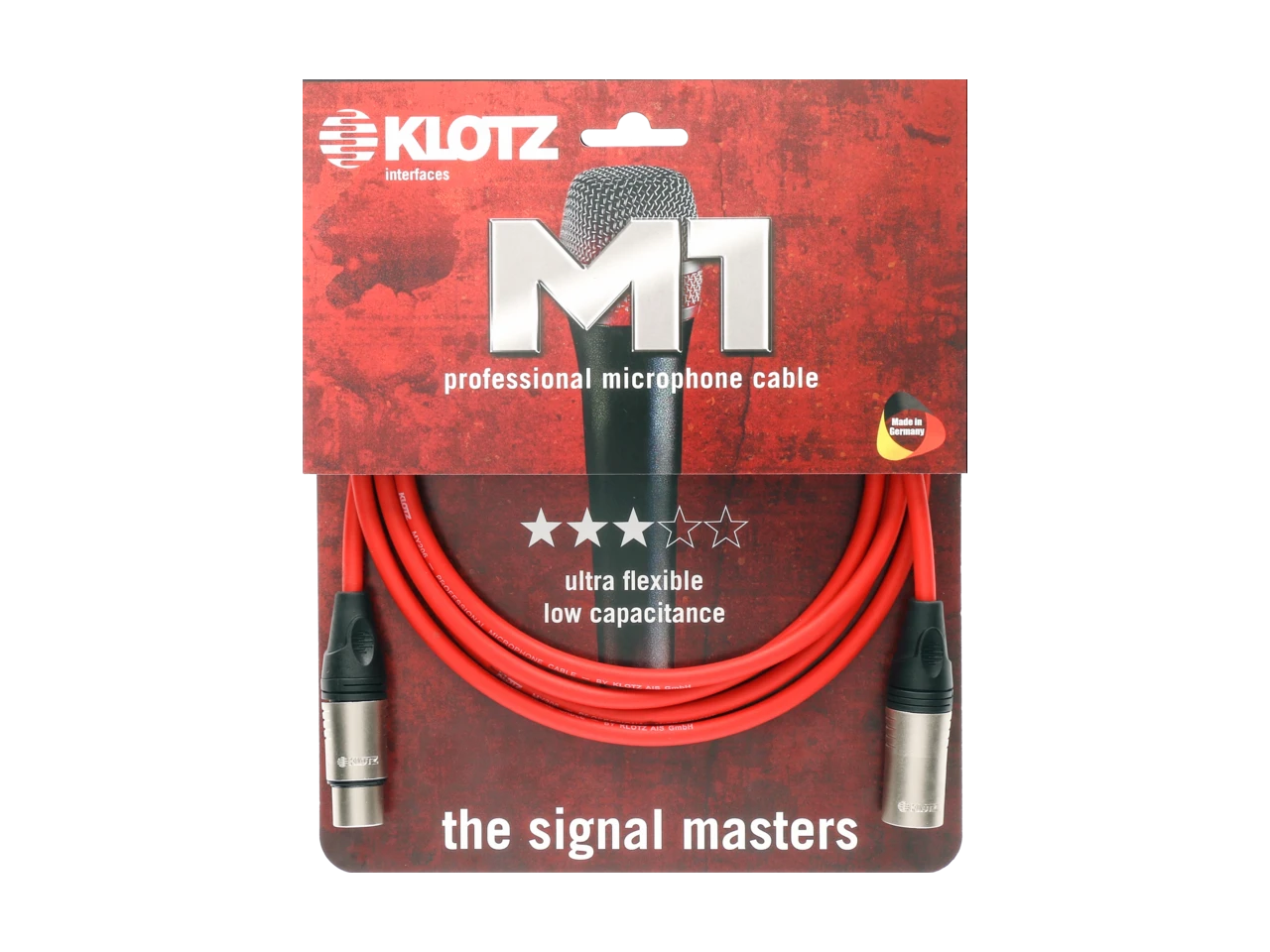 Klotz Cables M1 XLRFem - XLRMale Rot 5,0m