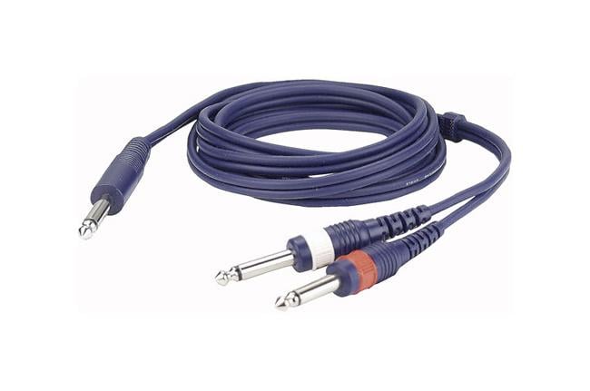Audiokabel 6,3mm mono Klinke - 2-fach Klinke, 3m