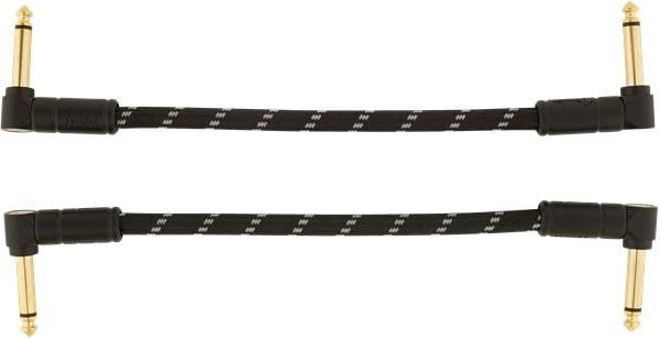 Fender Deluxe Series Instrument Patchcables (2-Pack) Angle/Angle 15cm Black Tweed