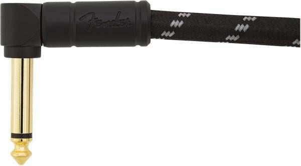 Fender Deluxe Series Instrument Patchcables (2-Pack) Angle/Angle 15cm Black Tweed