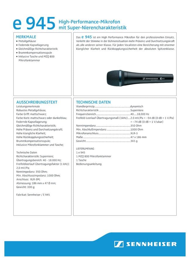 Sennheiser E-945