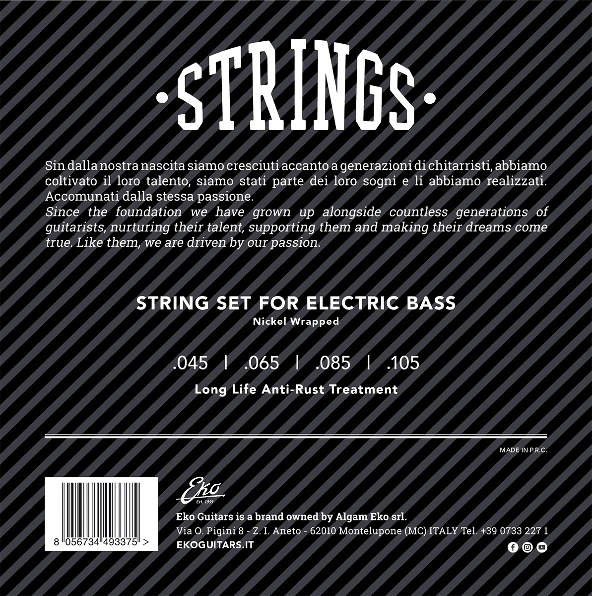 EKO Strings E-Bass 45-105 Nickel