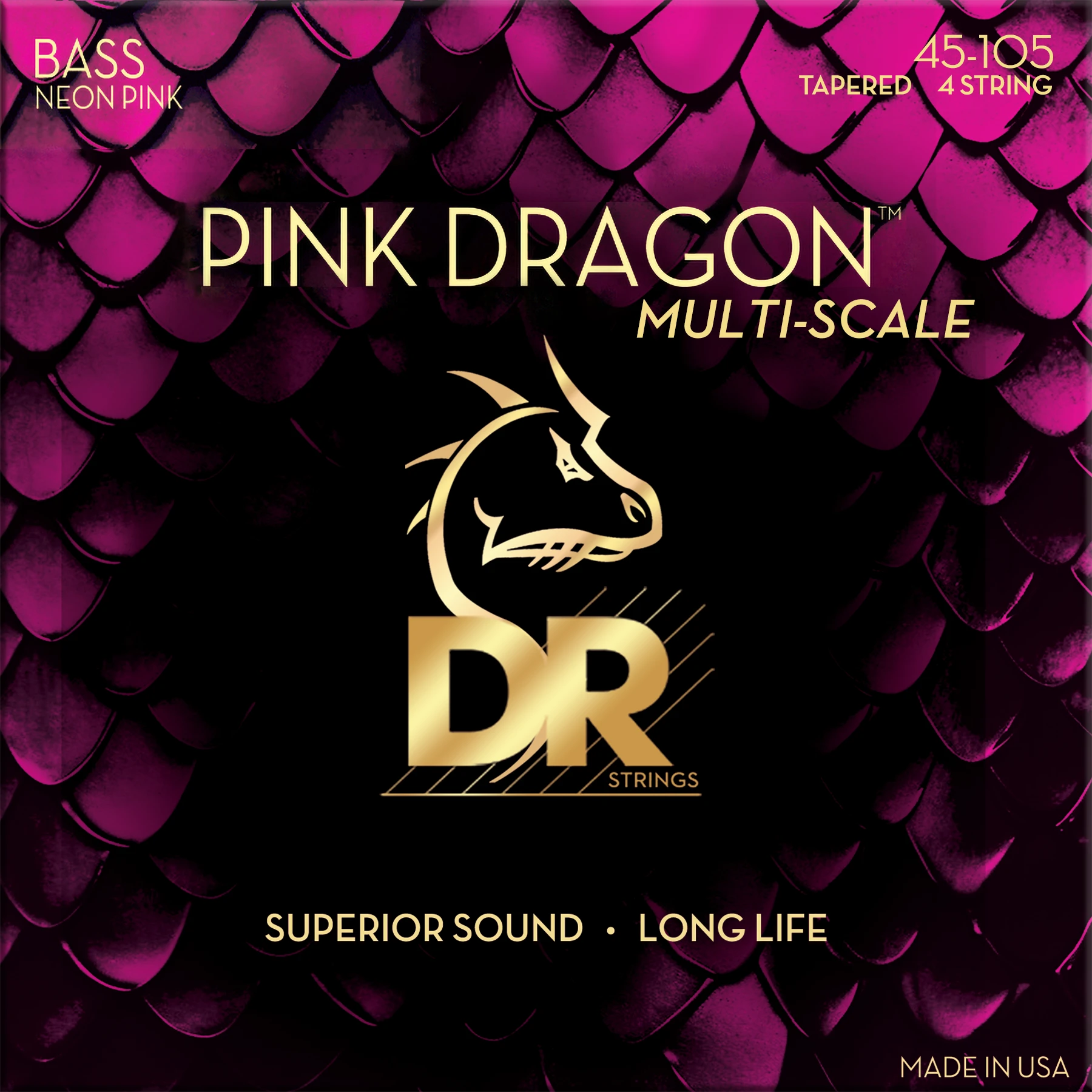 DR Strings Pink Dragon 45-105 Multi-Scale