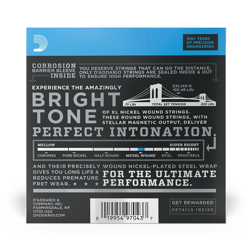 D´Addario EXL140-8 10-74 8-String