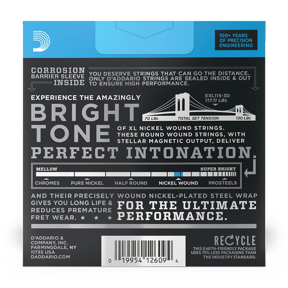 D´Addario EXL115 3D 11-49 3er Pack