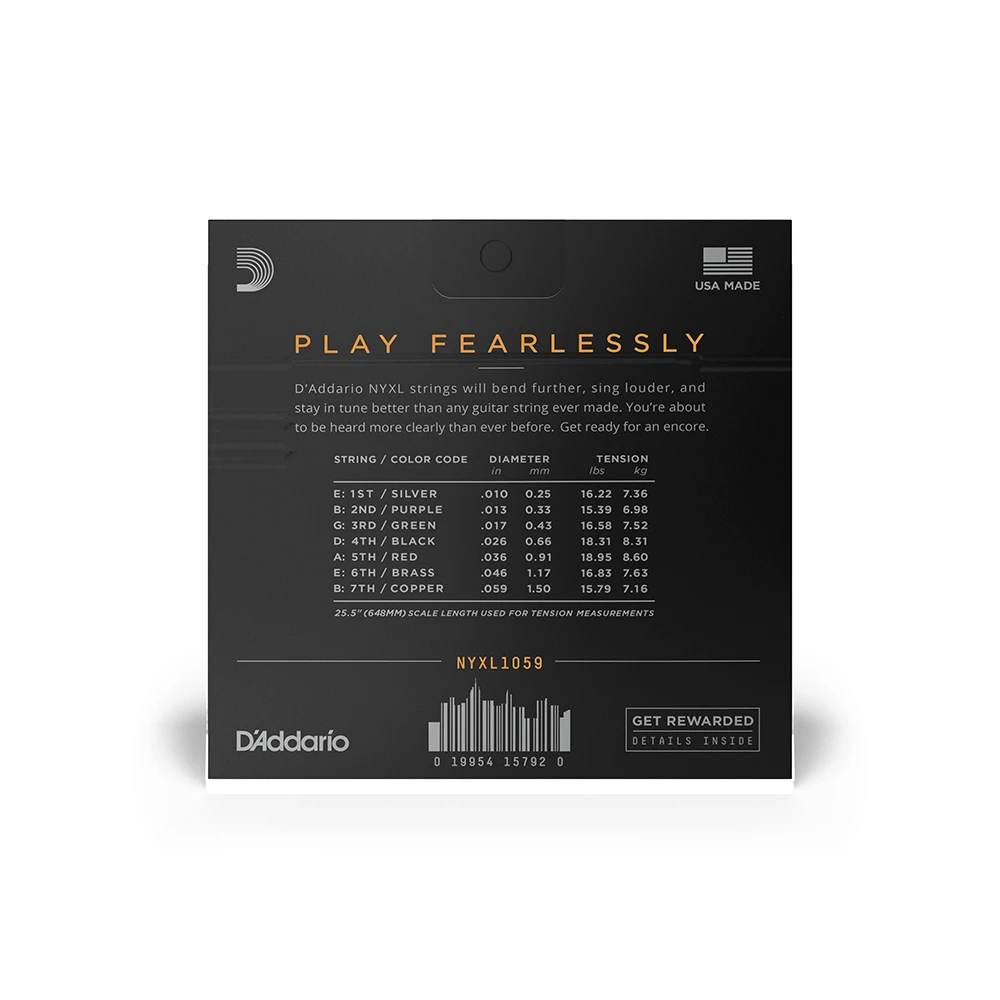 D´Addario NYXL1059 High Carbon 7-Saiter