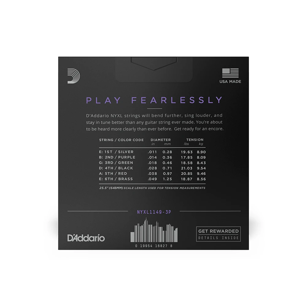 D´Addario NYXL1149-3P 3er-Set High Carbon