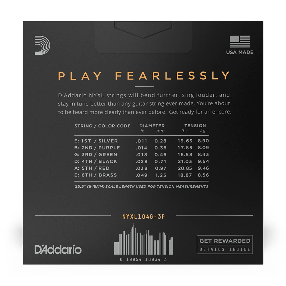 D´Addario NYXL1046-3P 3er-Set High Carbon