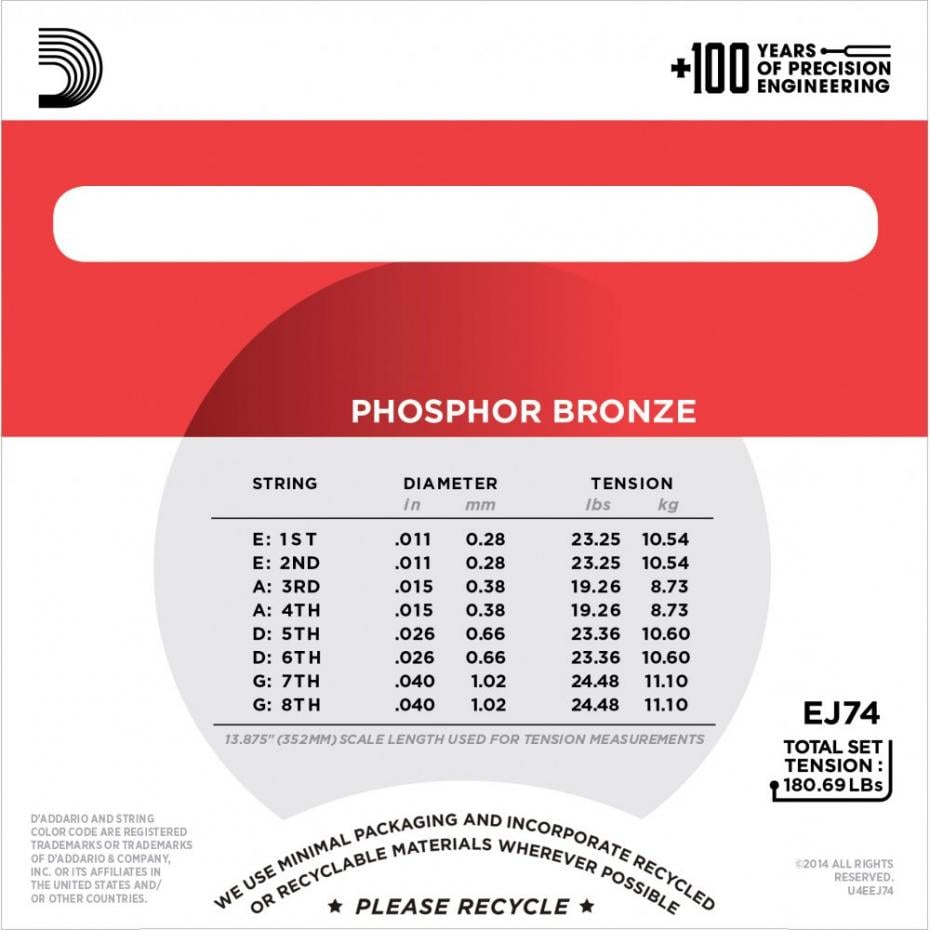 D´Addario EJ74 11-40 8-String