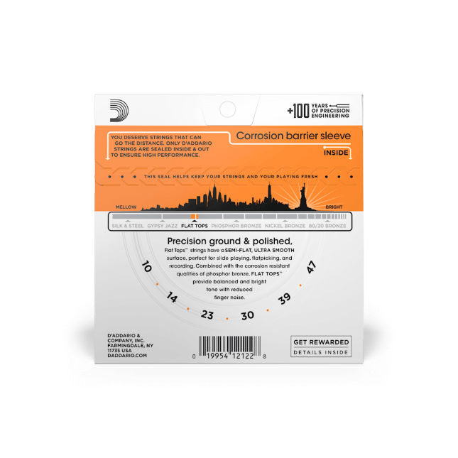 D´Addario EFT15 10-47 Flat Tops, Phosphor Bronze
