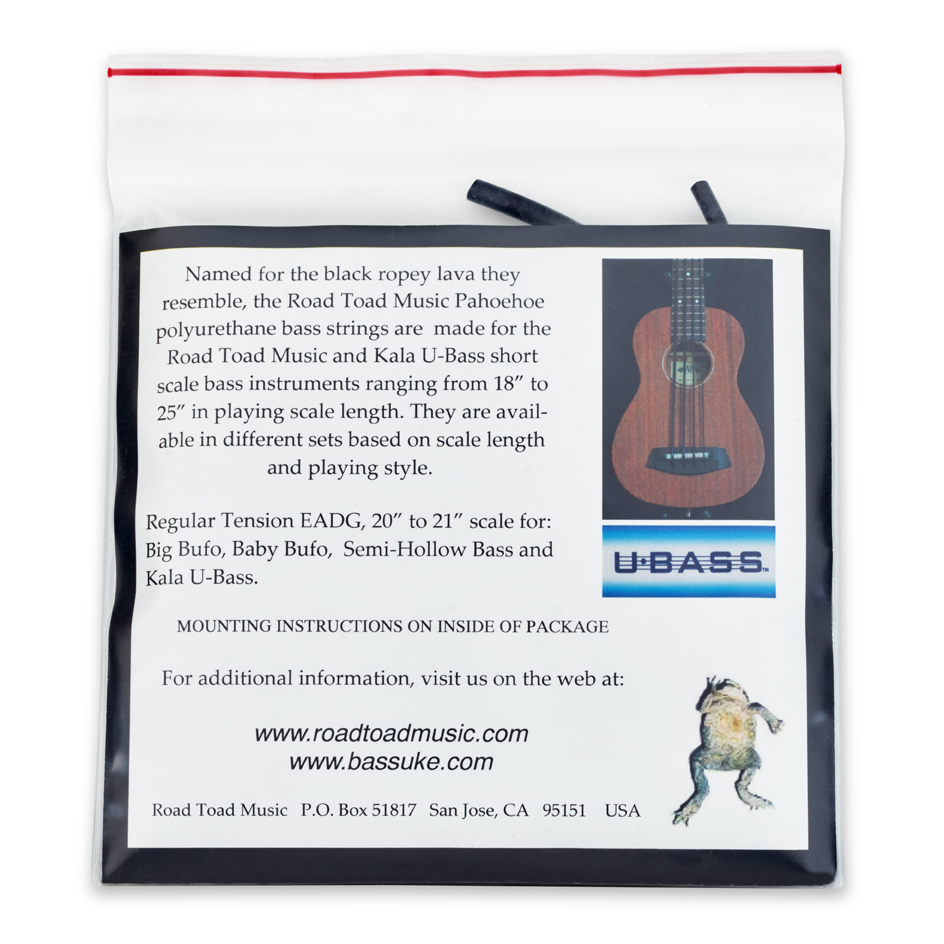 Road Toad Music Pahoehoe, U-Bass String Set, 4-String, Black