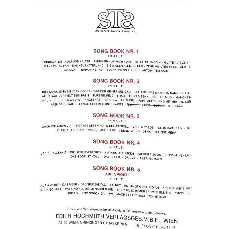 STS - Songbook 1