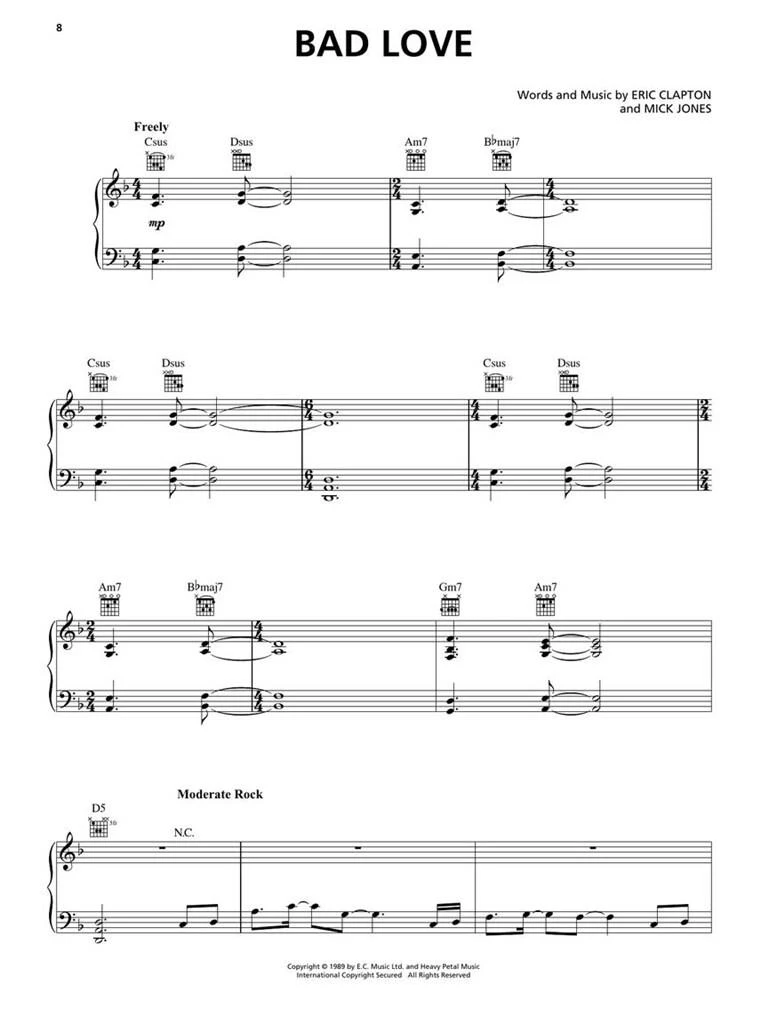 Eric Clapton - SHEET MUSIC ANTHOLOGY