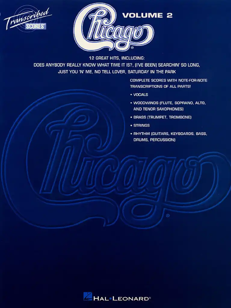 Chicago - TRANSCRIBED SCORES VOLUME 2